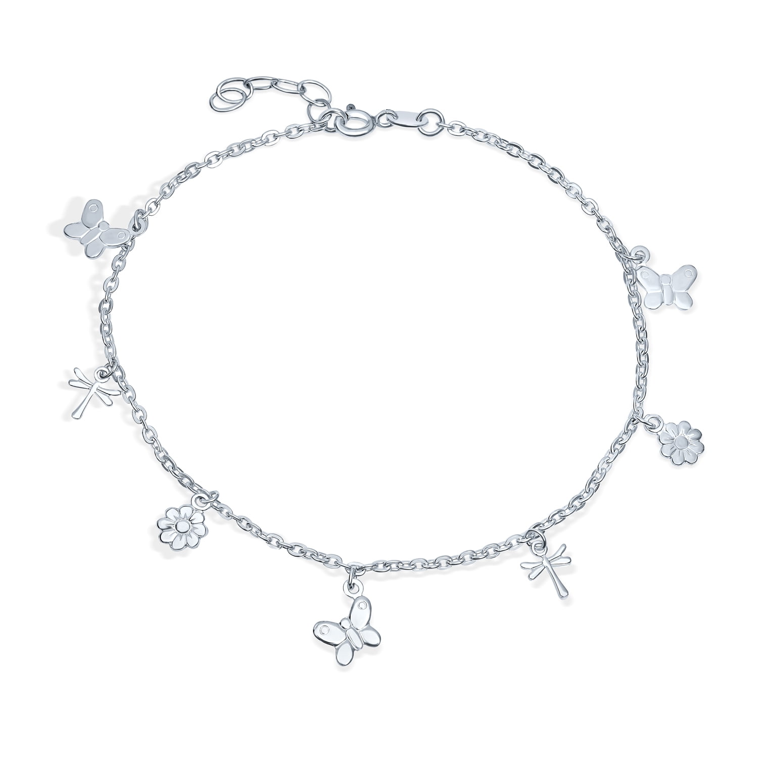 Sterling silver dragonfly anklet deals