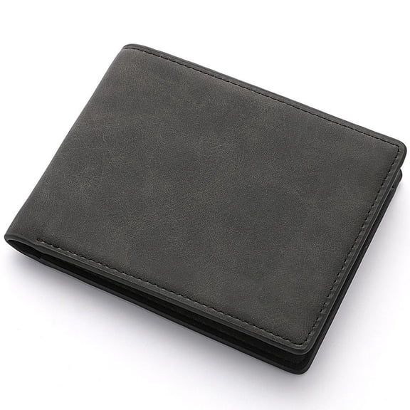 Multi Card Slot Men Wallet Folding PU Leather Large Capacity Coin Purse Short Wallet for Daily Use Travel Business
