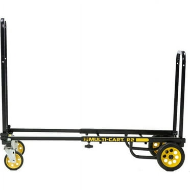 Rock-N-Roller R2RT Micro 8-in-1 Folding Multi-Cart/Hand Truck/Dolly/Platform Cart/26" to 39" Telescoping Frame/350 lbs. Load Capacity, Black