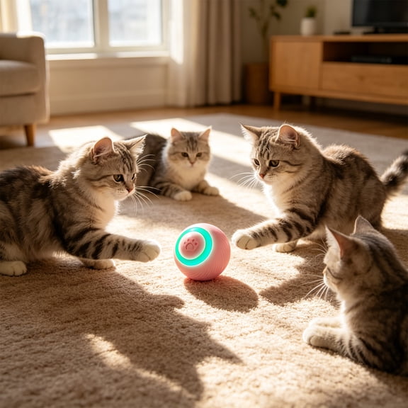 Multi Cat Interactive Rolling Ball Toy,Interactive Cat Toy Ball, Indoor Mobile Cat Toy Ball, Smart Pet Ball, Automatic Rolling Ball Electric Chase Toy, USB Rechargeable Moving Toy For Boredom Relief