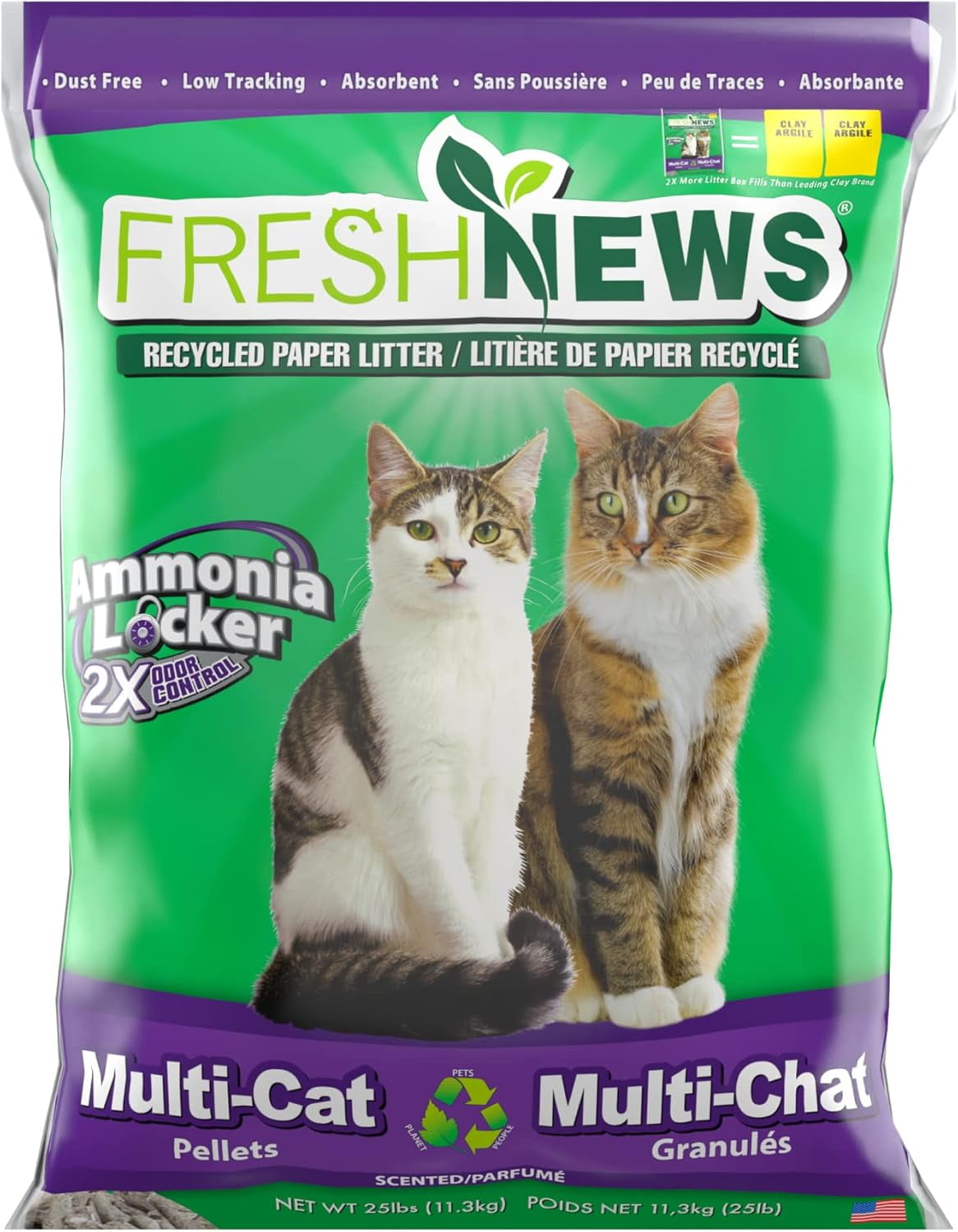 Multi-Cat Non Clumping Paper Cat Litter, 25 Pound