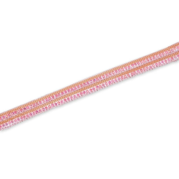Multi Chain Geometric Diamond Resin Rhinestone Iron On Trim By The Yard For Sewing, Crafts, DIY, Upholstery, & More (Pink, 1 Yard)