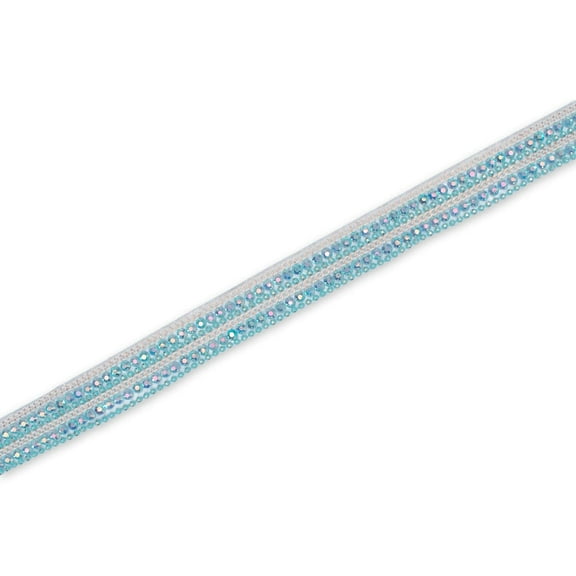 Multi Chain Geometric Diamond Resin Rhinestone Iron On Trim By The Yard For Sewing, Crafts, DIY, Upholstery, & More (Turquoise, 1 Yard)