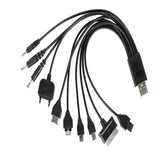 Multi Charging Cable 10 in 1, USB Charger Cord with Type C Micro USB 8-Pin Connectors