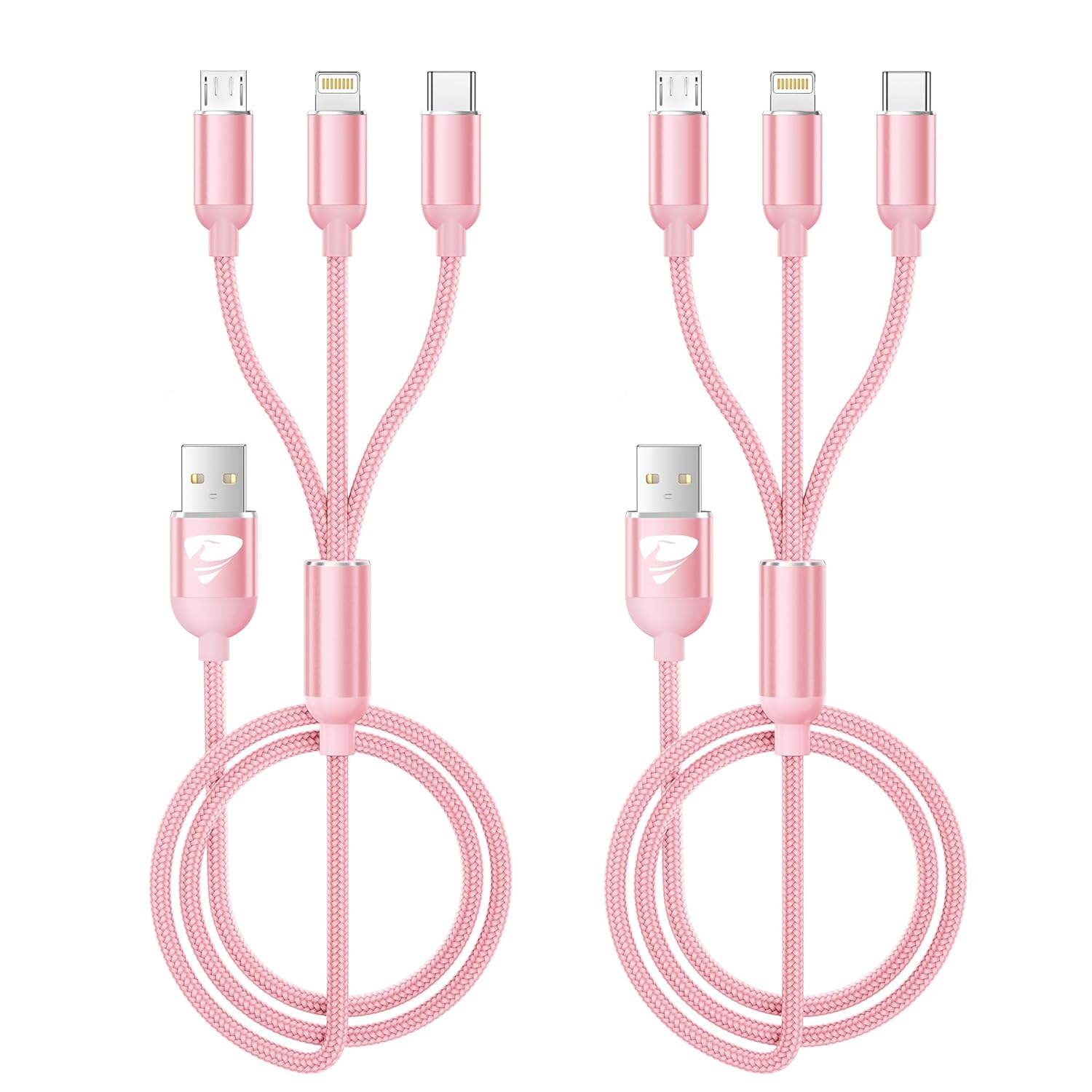 Multi Charging Cable, 2Pack 4FT Multi Charger Cable Universal 3 in 1