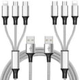 thumbnail image 1 of Multi Charging Cable, (2Pack 5FT) Multi USB Charger Cable Aluminum Nylon 3 in 1 Universal Multiple Charging Cord with Type-C/Micro USB Connectors for, 1 of 6