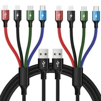 Multi Charging Cable, 4A Multi Charger Cable Braided 4 in 1 Charging Cable Multi USB Cable Fast Charging Cord for Cell Phones