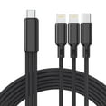 thumbnail image 1 of Cshidworld Multi Charging Cable 4Ft Fast Charger Nylon Braided Universal 3 in 1 Multi function Charging Cord USB C/Micro USB/iPhone Port Compatible with Cell Phones/Tablets/Samsung Galaxy,Black, 1 of 7