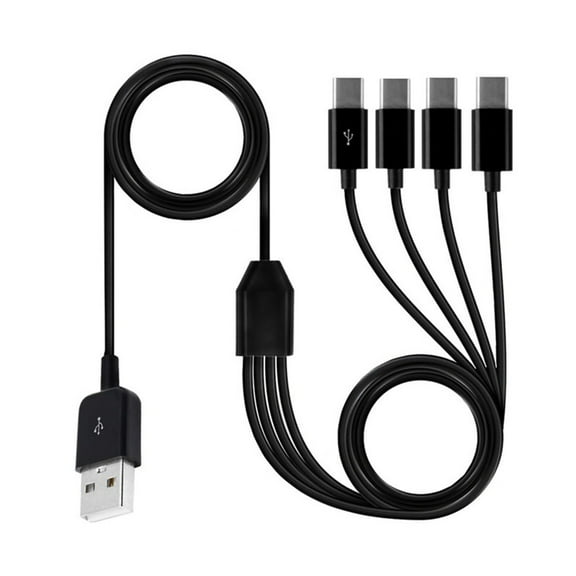 Multi Charging Cable USB C Splitter Cable 4 in 1 Fast Charging Cord Cable with 4 Type-C Male Port for Phones Tablets