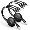 thumbnail image 1 of Multi Charging Cable, XUDUO 2 Pack 4FT Retractable Cable 3A 3 in 1 Fast Charging Cord Compatible with iPhone, Samsung, 1 of 7