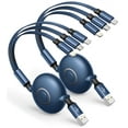 thumbnail image 1 of Multi Charging Cable, XUDUO 2Pack 3 in 1 Charging Cable, 3A Fast Retractable Phone Charger, 4FT Multiple Cable Compatible with iPhone, Samsung, 1 of 7