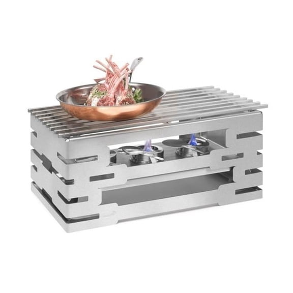 Multi-Chef Stainless Steel Rectangle Warmer with Track Grill Top