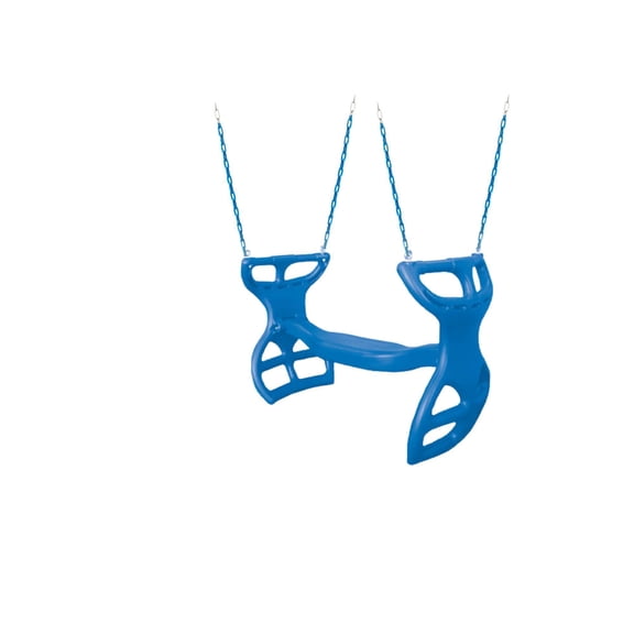 Multi-Child Double Glider Swing Kit for Playsets Outdoor Gyms- Double The Fun! Heavy Duty Dual-Ride Tandem Swing, Protective Chains, Hardware FREE Eye Bolt Connectors!