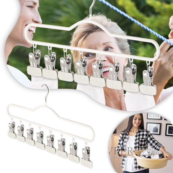 Multi Clip Space Saving Sock Drying Hanger Compact Lightweight for Dorm Student Underwear Small Garment Laundry Air Dry