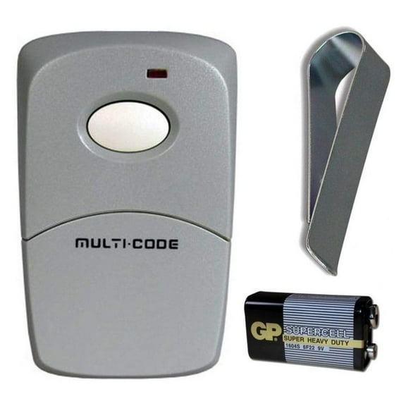 Multi-Code 3089 Garage Gate Opener Remote - 300 MHz - MCS308911, 308911 - Single Button Transmitter - Compatible with Multi-Code Receivers - Includes Battery & Visor Clip