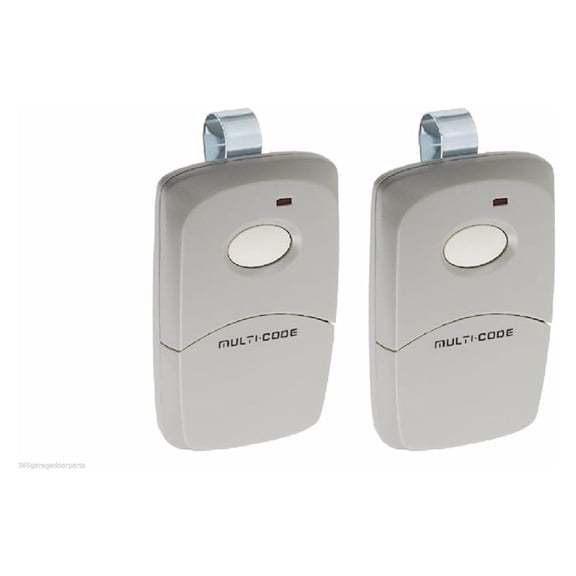 Multi-Code 3089 Gate & Garage Door Opener Remote - 2 Pack - 300MHz - Compatible with 1089, 3089, 4120, 5010 Models - Visor Clip Included