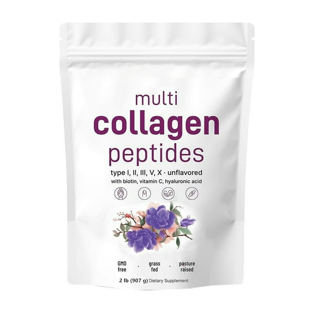 Multi Collagen Peptides Powder, 16 Oz Hydrolyzed Protein Peptides