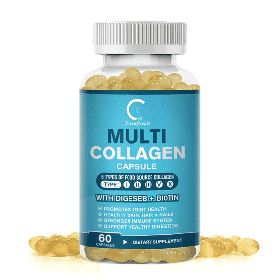 GPGP Multi Collagen Pills 5000mg, Types I, II, III, V 60 Capsules