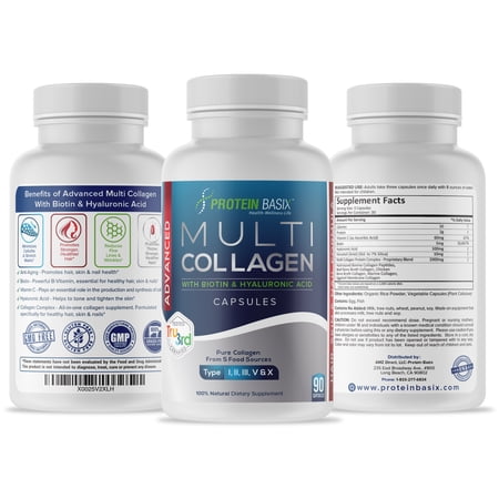 Multi Collagen Powder Capsules: Hair Skin and Nail Formula. 5 Types of Collagen Plus Vitamin C Collagen Booster. Now with Biotin, Hyaluronic Acid & Silica. Supports Healthy Hair, Skin, Nails & Joints