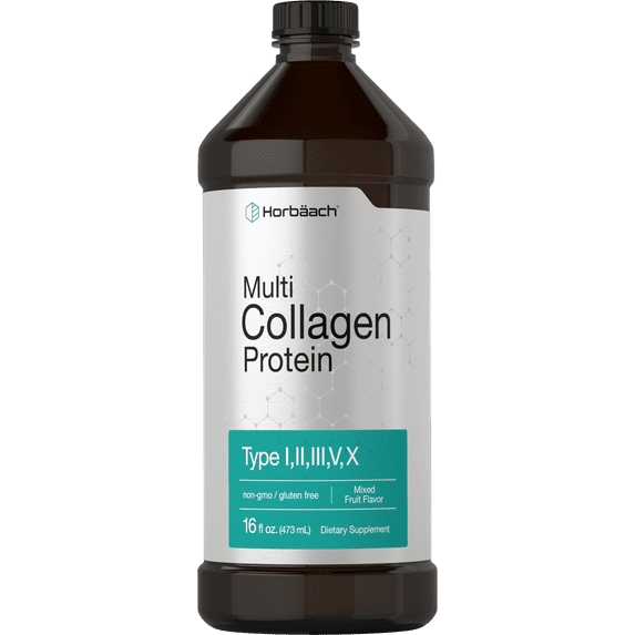 Multi Collagen Protein 16 fl oz | Fruit Flavor | Type I, II, III, V, X | by Horbaach