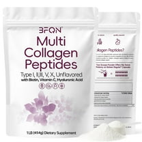 Multi Collagen Protein Powder, 2 Pounds – Type I, II, III, V, X, Hydrolyzed Collagen, Hyaluronic Acid Power, Biotin, Vitamin C – Unflavored Collagen Peptides – Easy Dissolve