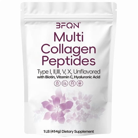 Multi Collagen Protein Powder, Type I, II, III, V, X, Hydrolyzed Collagen, Hyaluronic Acid Power, Biotin, Vitamin C – Unflavored Collagen Peptides – Easy Dissolve