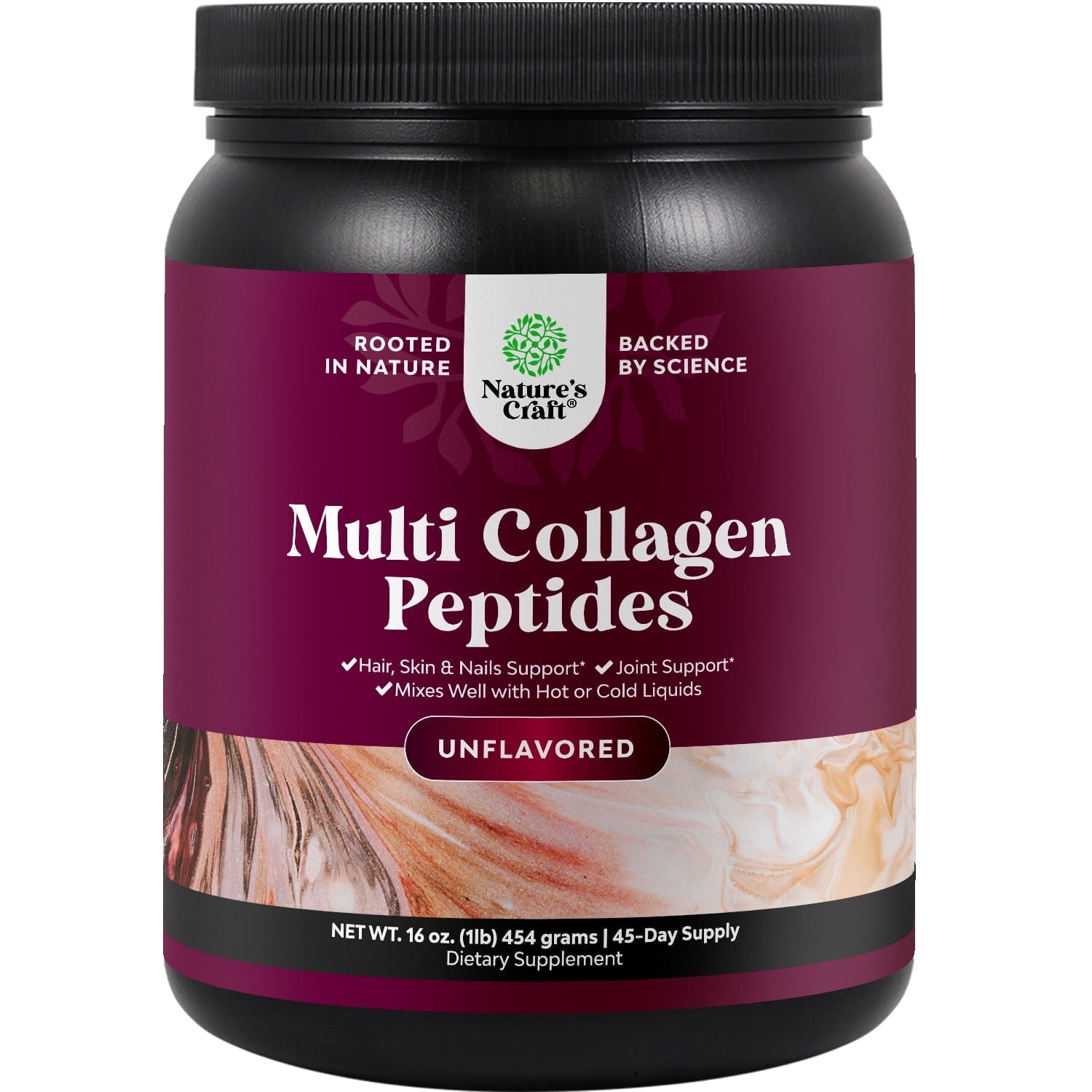 Multi Collagen Protein Powder for Women and Men - Keto Hydrolyzed Collagen Peptides 45 Servings Hair Skin and Nails Vitamins - Unflavored Bovine Collagen Type 1 and 3 for Bone and Joint Support