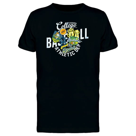 Multi College Baseball Teams T-Shirt Men -Image by Shutterstock, Male Medium