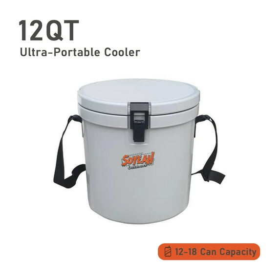 Multi-Color 12QT Hard-Sided Cooler - Leakproof Portable Insulated Container with Heavy-Duty Shoulder Strap for Beach, Tailgating & Camping