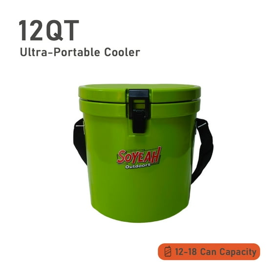 Multi-Color 12QT Hard-Sided Cooler - Leakproof Portable Insulated Container with Heavy-Duty Shoulder Strap for Beach, Tailgating & Camping