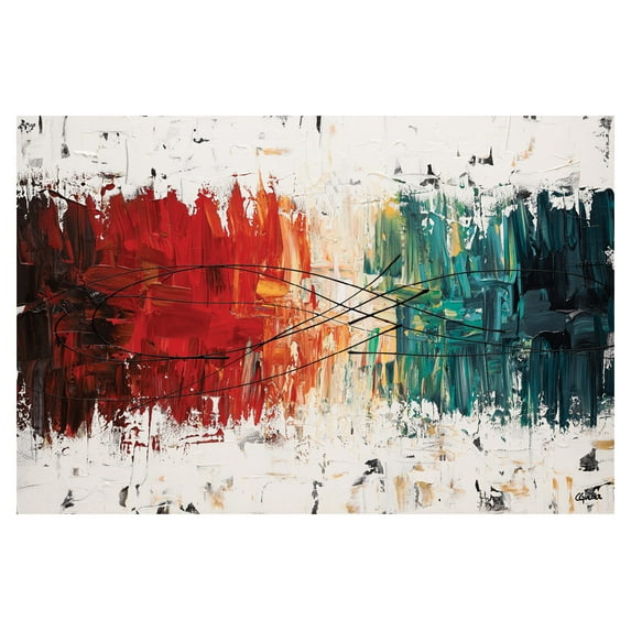 Multi-Color Abstract Spectrum Painting Reproduction Adult Decor; 1 - 18" x 12" Unframed Poster