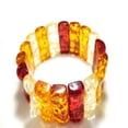 thumbnail image 1 of Multi Color Amber Rectangular Stretch Bracelet, 1 of 1