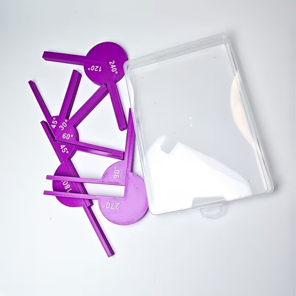 Multi-Color Angle Learning Tool with Storage Box - Versatile Protractor for 30/45/60/90/120/180/270 Angles for Math Classes and Homeschooling