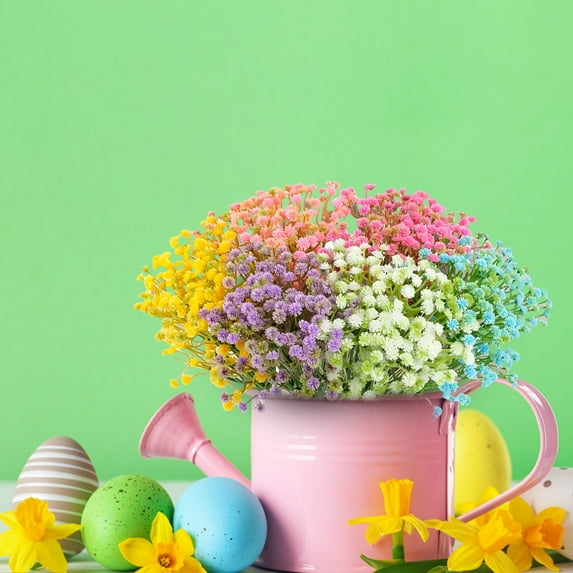 Multi Color Artificial Baby's Breath Bouquet Lifelike Flowers for Home Tabletop Arrangement Wedding Decoration Handheld Bouquet,Silk Artificial Flowers