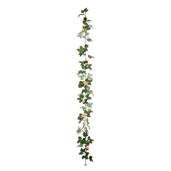 Multi-Color Artificial Silk Rose & Spring Leaf Garland 180cm | PVC Silk Fabric Floral Door Lintel Hanging Decoration | With LED Lights Wedding Party Home Decor