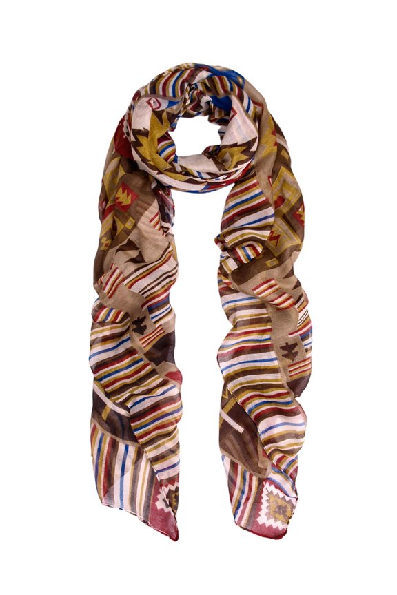 Multi Color Aztec Tribal Style Scarf