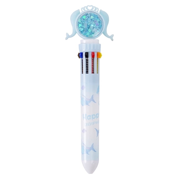 Multi-Color Ballpoint Pen (Press Pen Academic Gear, Dolphin Design Pen), Dolphin Multi-Pen Charms Ocean Lovers, 10 Color Ballpoint Pen Multi Color Pen Press Pen Academic Gear Creative(#A), By Meiiso