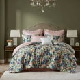 thumbnail image 1 of Multi-Color California King Comforter Set 8-Piece, Cotton Floral Bedding with Reversible Design, 1 of 17