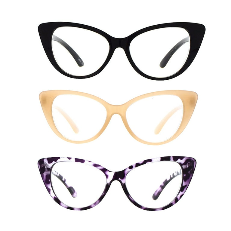 Multi Color Cat Eye Reading Glasses R222 SET OF 3 1.25 Walmart