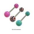 thumbnail image 1 of Multi Color Checker Design Tongue Rings, 1 of 6