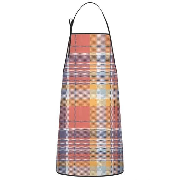 Multi Color Checkerboard Checkered Pattern Apron-Garden Aprons for Women with Pockets-Cotton Linen Waterproof Kitchen Cooking Gardening Aprons Adjustable for Kitchen,Cooking,BBQ and Salon 33x27 Inch