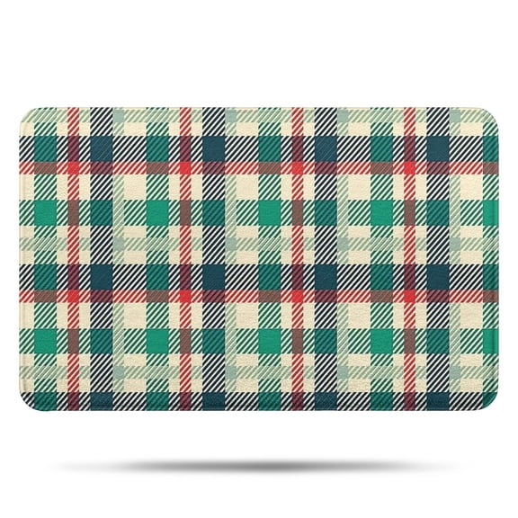 Multi Color Checkerboard Checkered Pattern Bathroom Rugs Mat,Non Slip Microfiber Bathroom Rug,Rubber Backing,Soft Bathroom Mats for Bathroom Floor,Tub and Shower,17x27in(43x68cm)