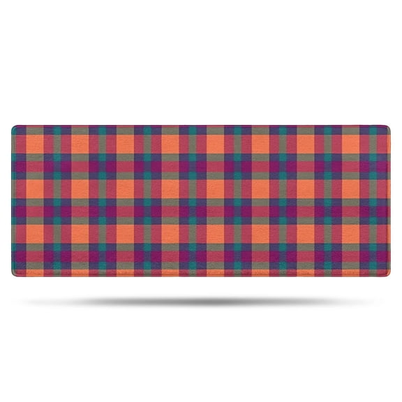 Multi Color Checkerboard Checkered Pattern Bathroom Rugs Mat,Non Slip Microfiber Bathroom Rug,Rubber Backing,Soft Bathroom Mats for Bathroom Floor,Tub and Shower,60x24in(150x60cm)