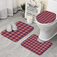 thumbnail image 1 of Multi Color Checkerboard Checkered Pattern Bathroom Rugs Sets 3 Piece,Toilet Cover Set,Absorbent Non Slip Bathroom Mats Sets with U-Shaped Contour Rug Toilet Rug Set, 1 of 5