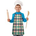 thumbnail image 1 of Multi Color Checkerboard Checkered Pattern Kids Aprons for Girls and Boys,Adjustable Neck Strap Toddler Aprons for Kids Cooking Baking, 1 of 6