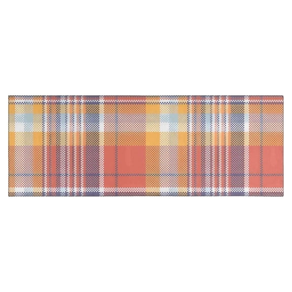 Multi Color Checkerboard Checkered Pattern Kitchen Rug Mat,Kitchen Runner Rugs Non Skid Washable,Decorative Kitchen Floor Mats for Kitchen,Sink,Laundry,17"X47"