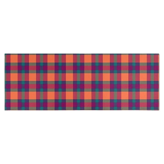 Multi Color Checkerboard Checkered Pattern Kitchen Rug Mat,Kitchen Runner Rugs Non Skid Washable,Decorative Kitchen Floor Mats for Kitchen,Sink,Laundry,17"X47"