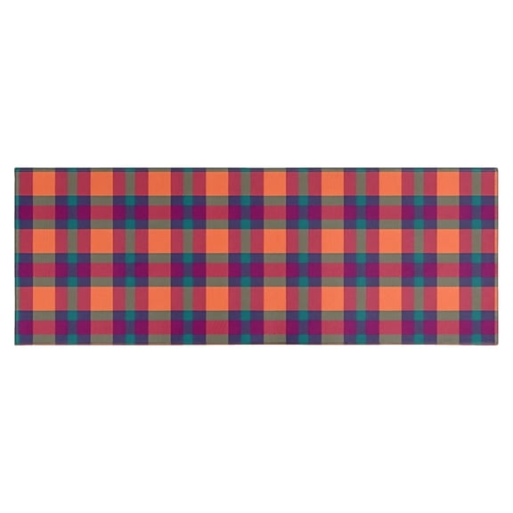 Multi Color Checkerboard Checkered Pattern Kitchen Rug Mat,Kitchen Runner Rugs Non Skid Washable,Decorative Kitchen Floor Mats for Kitchen,Sink,Laundry,17"X47"