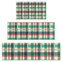 Multi Color Checkerboard Checkered Pattern Kitchen Rugs Sets Of 3,Kitchen Runner Rugs Non Skid Washable,Decorative Kitchen Floor Mats for Kitchen,Sink,Laundry,17"x30"  17"x47"   17"x59"