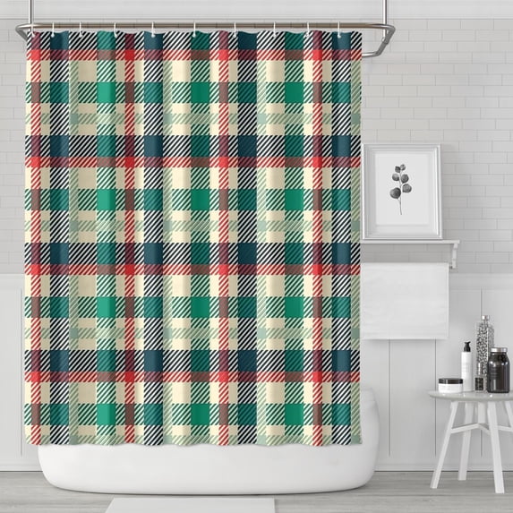 Multi Color Checkerboard Checkered Pattern Shower Curtain 72"x84" ,Bathroom Decorative Shower Curtains Set with 12 Hooks,Modern Waterproof Washable Shower Curtain